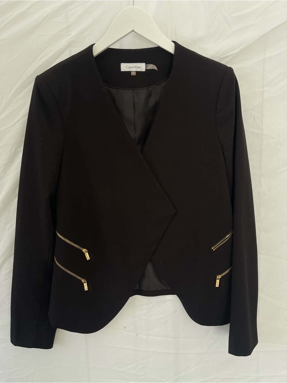 Calvin Klein Black Blazer with Gold Zip Details